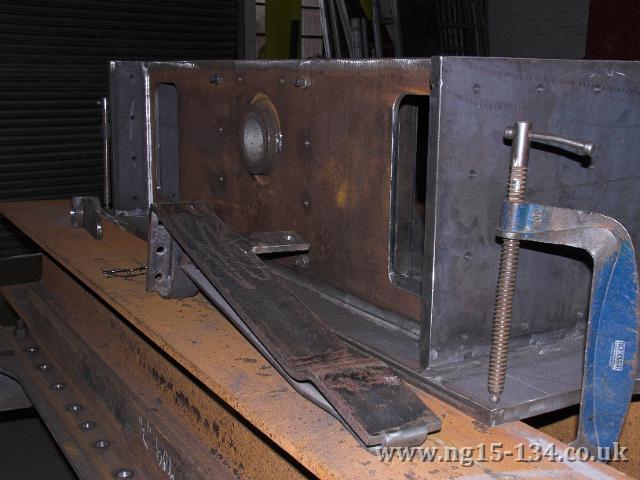One of the fabricated cab floor support brackes in front on the rear dragbox at Brunswick Ironworks.. (Photo: L. Armstrong)