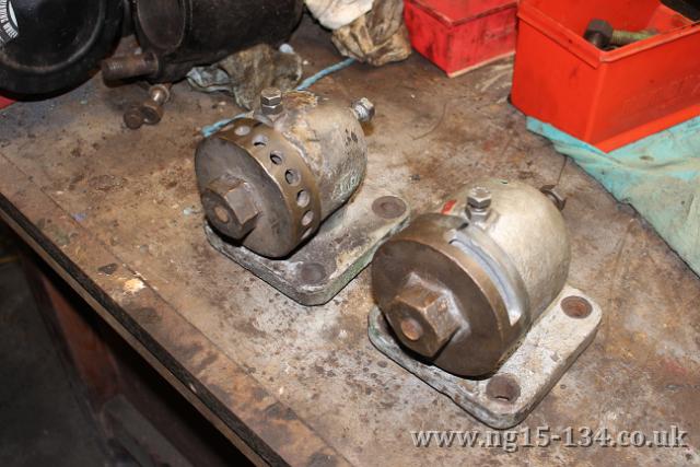 The two Snifting Valves refurbished and ready for painting. (Photo: Laurence Armstrong)