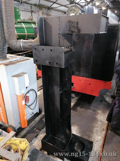 The rear footplate extension fabrication after painting. (Photo: Laurence Armstrong)