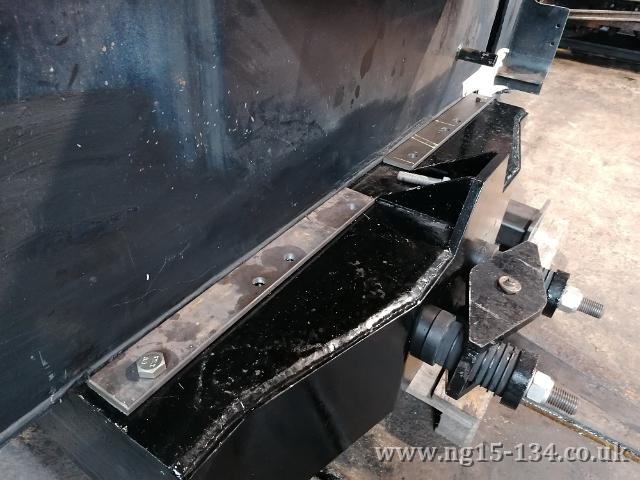 The new tender body fixing brackets positioned ready for welding. (Photo: Laurence Armstrong)