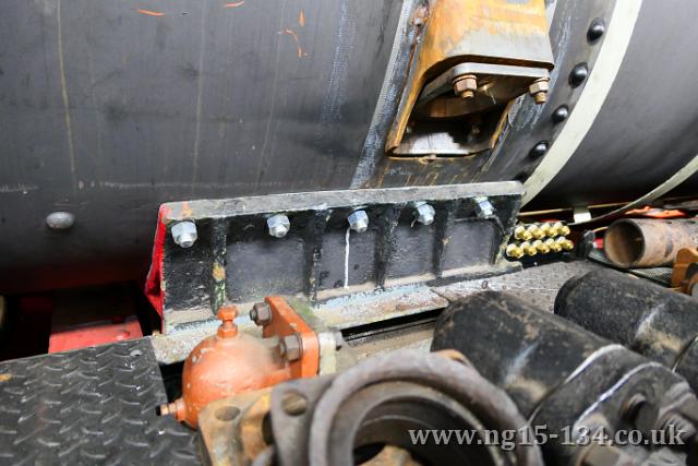 The bolts holding the smokebox to the saddle casting. (Photo: Laurence Armstrong)