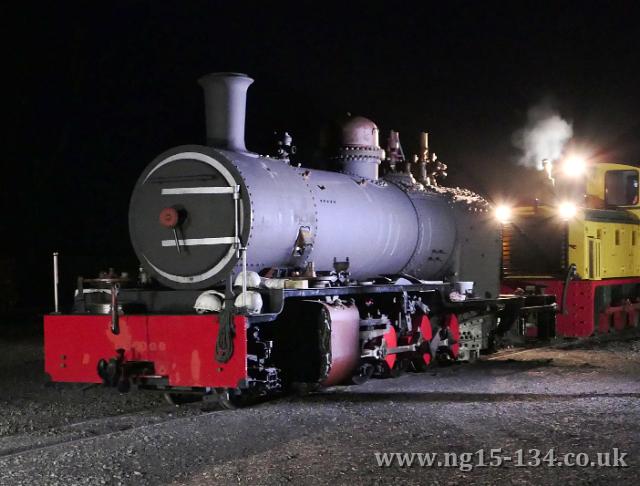 The loco being moved inside the goods shed. (Photo: Laurence Armstrong)