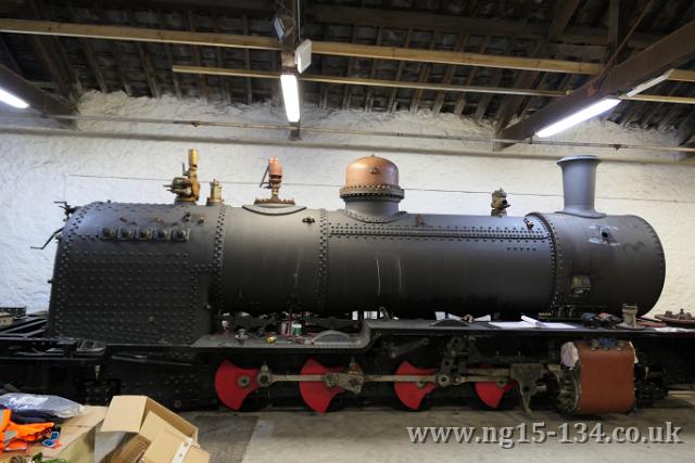 The loco now in the goods shed for the night. (Photo: Laurence Armstrong)