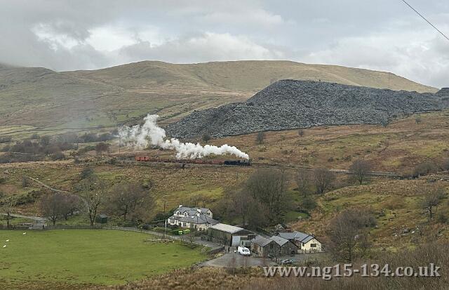 No.134 on a photo charter run up to Rhyd Ddu. (Photo: Ben Abbott)