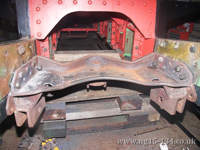 The rear frame stretcher returned for 'dry fit'. (Photo: Laurence Armstrong)