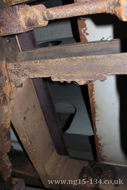 The underside of the tender tank showing the modifications in progress by Brunswick Ironworks. (Photo: Laurence Armstrong)