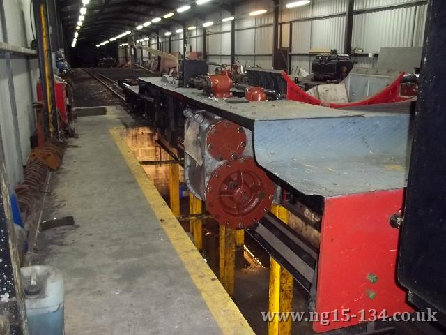 134's frames over the carriage shed pit at Dinas.