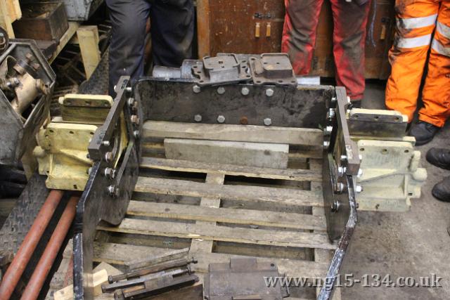 The rear pony truck with axle boxes and keeps in place. (Photo: Laurence Armstrong)