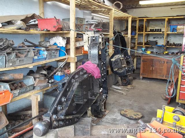 The front Krauss Helmholtz truck being fitted with the last few fitted bolts. (Photo: Laurence Armstrong)