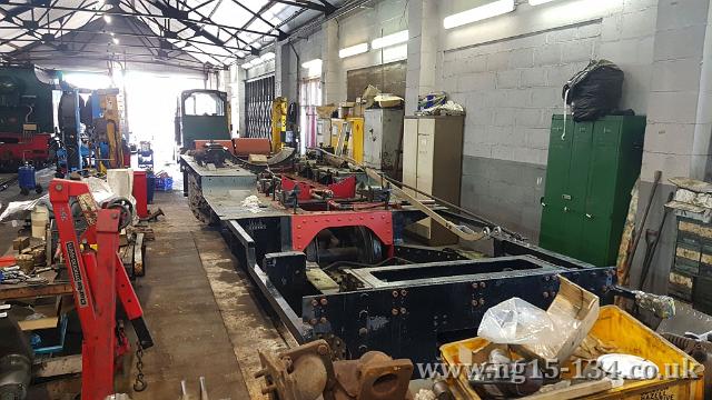 134's main frames in the Loco Shed, March 2019. (Photo: Huw Jones)