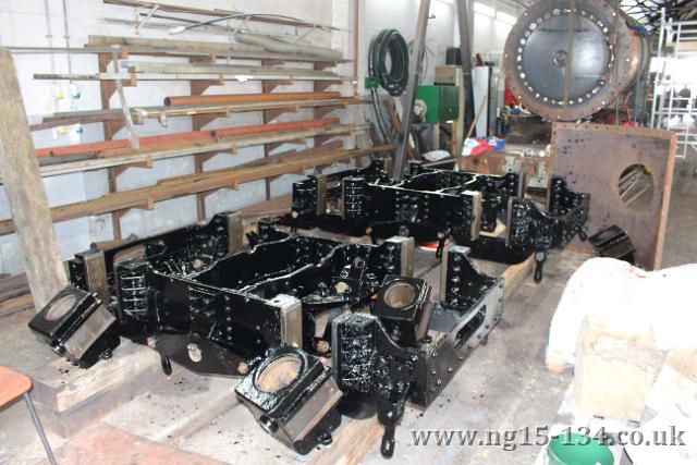 The tender bogies receiving their top coat of black gloss paint. (Photo: Laurence Armstrong)