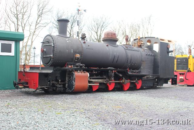 134 outside the goods shed with with the plywood mock-up cab fitted. (Photo: Laurence Armstrong)