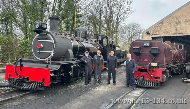 Sunday's 'team photo' taken as were were putting 130 and 134 back where we found them on the Saturday Photo: Ben Abbott